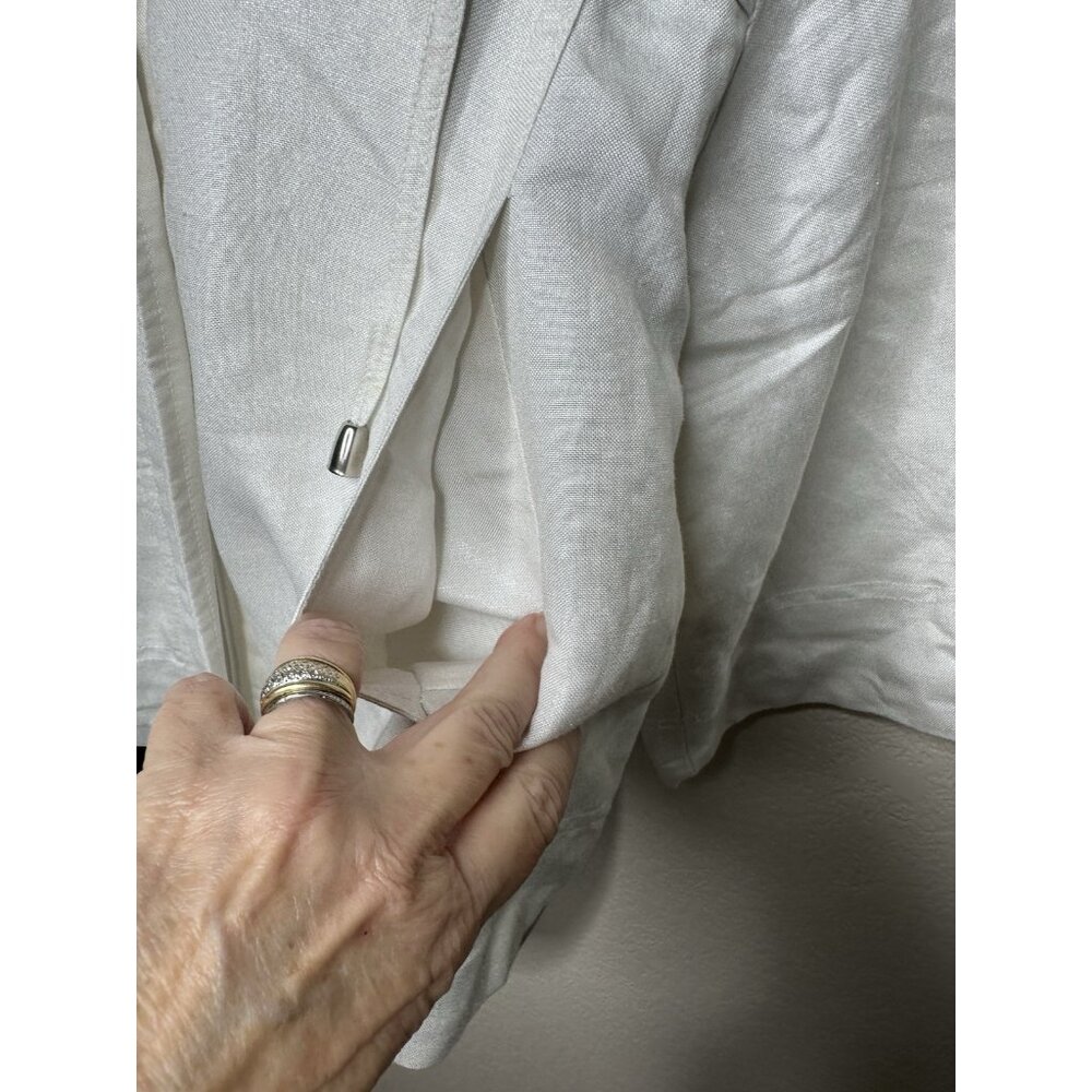 NEW Sandro Sportswear Linen Blend Jacket Lagenlook Cropped 3/4 Sleeve Zip S NWT - Picture 7 of 13